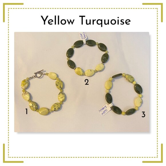Yellow Turquoise crystal bracelets (3) NEW - Picture 1 of 5
